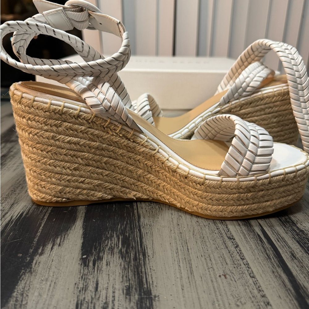 Veronica Beard Rilla Woven Leather Wedge Espadrille Women’s Size 10 - Picture 5 of 10